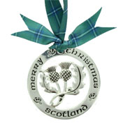 Scottish Christmas Ornament, Pendant, Irwin, Irvine Tartan